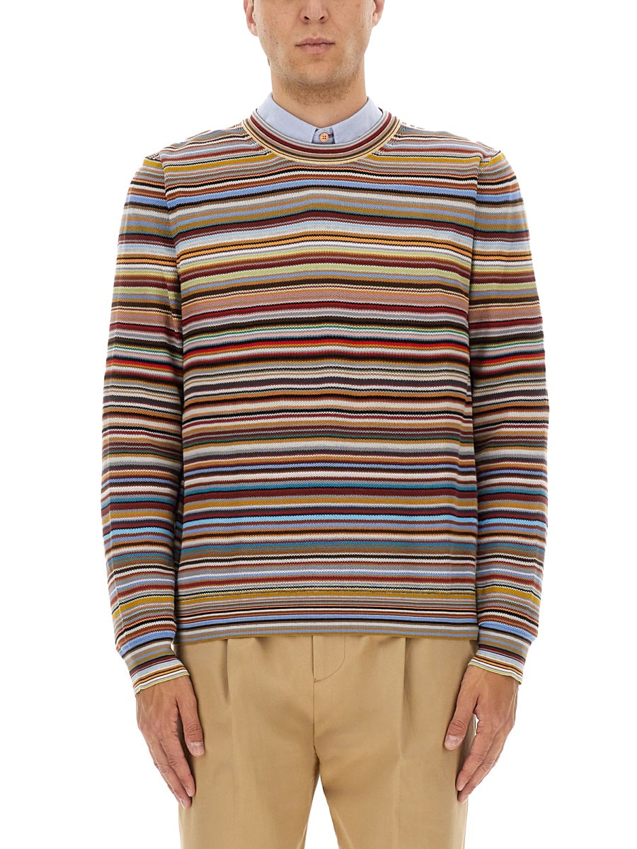 PAUL SMITH Men's Striped Wool Shirt Size L