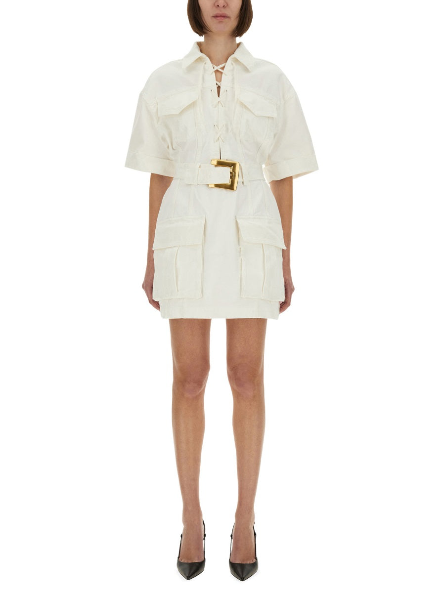 BALMAIN Cotton Gabardine Mini Dress (Size 36 FR)