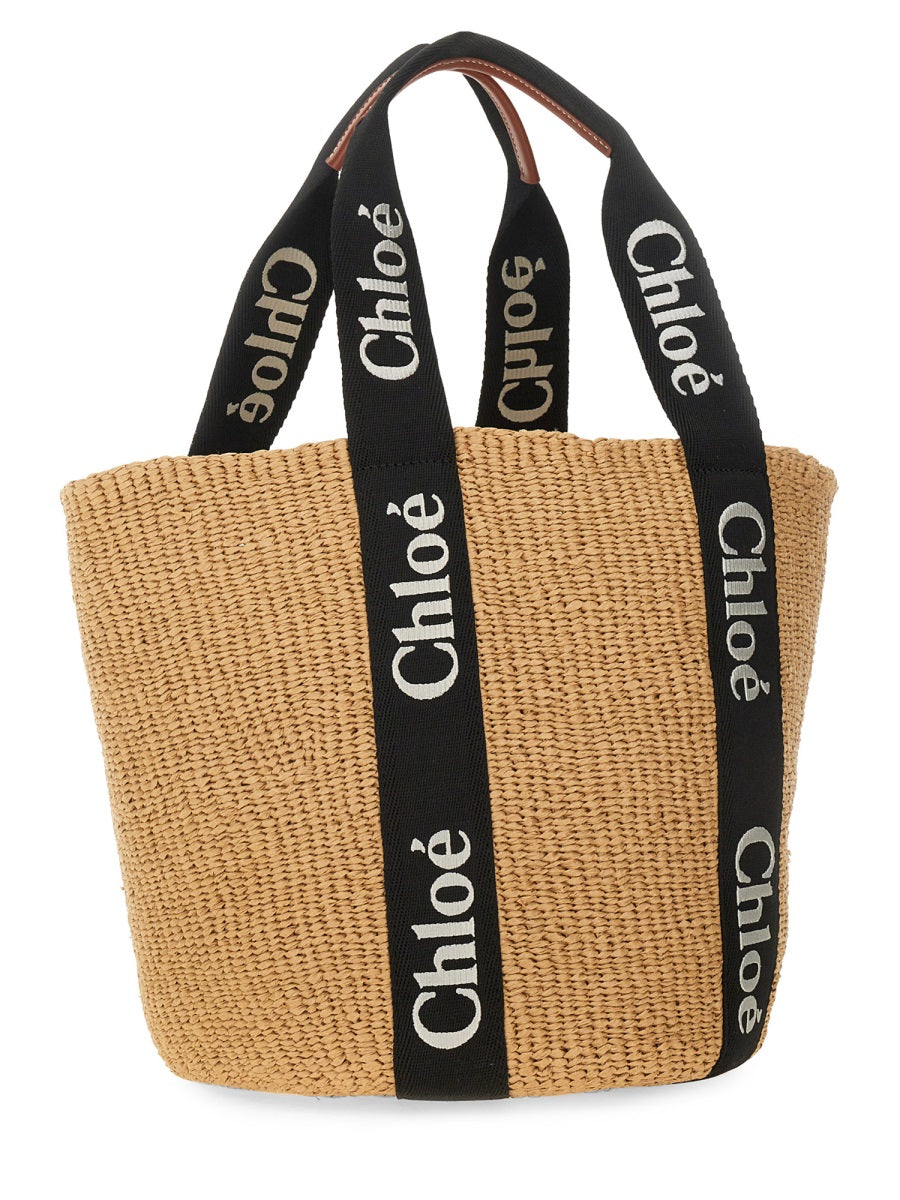 CHLOÉ Large Woody Shoulder Bag - 30 cm x 35 cm x 20 cm