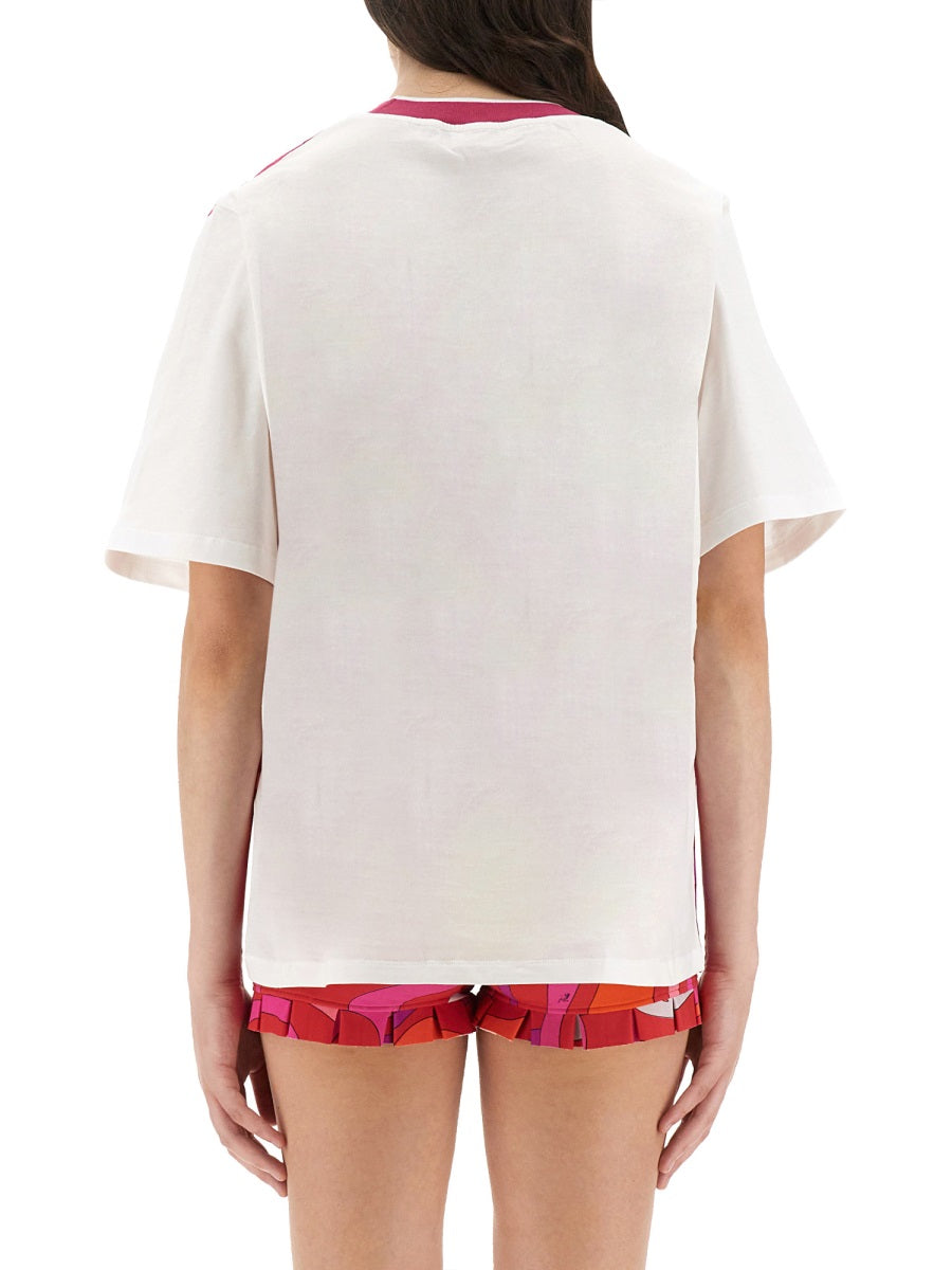 PUCCI Regular Fit T-Shirt with Iris Print - Size S