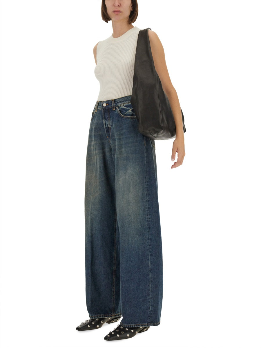HAIKURE Wide Leg 100% Cotton Jeans - Size 26