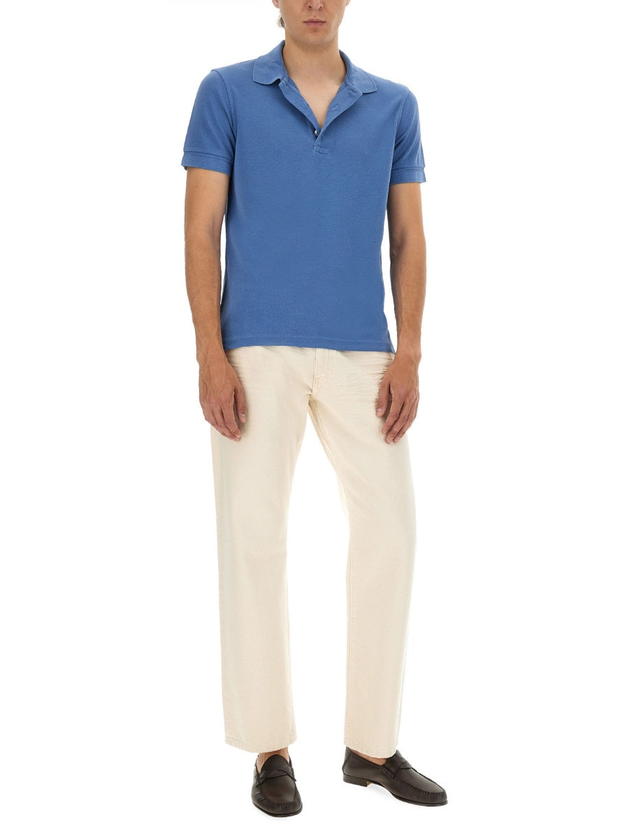 TOM FORD Lyocell Cotton Polo Shirt for Men - FW25