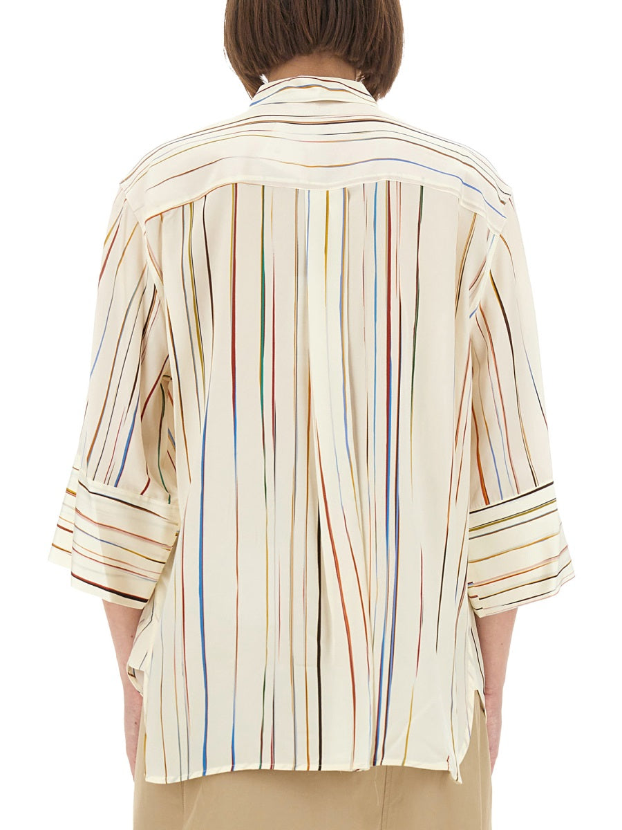 PAUL SMITH Relaxed Fit Silk Stripe Shirt - Size 40