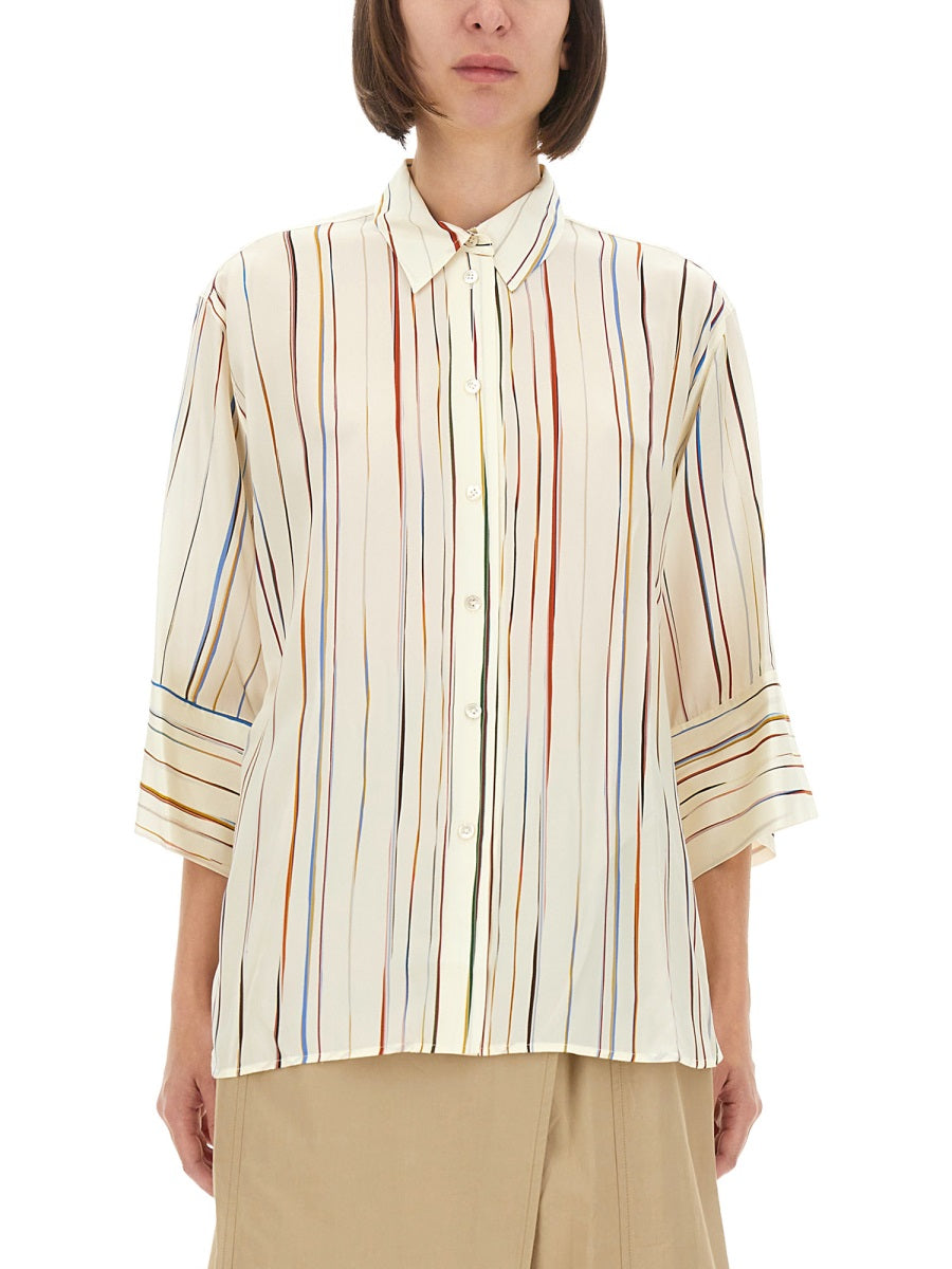 PAUL SMITH Relaxed Fit Silk Stripe Shirt - Size 40