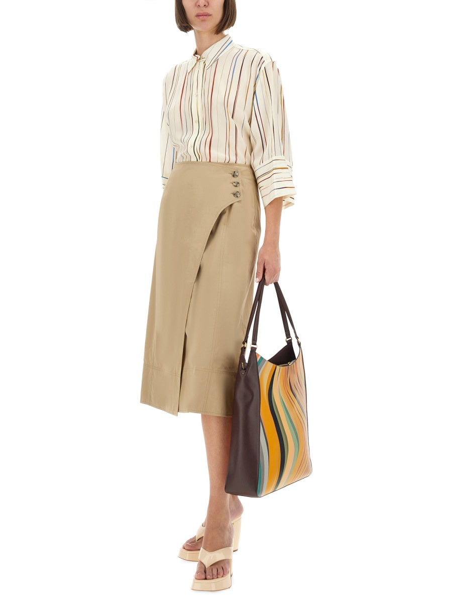 PAUL SMITH Relaxed Fit Silk Stripe Shirt - Size 40