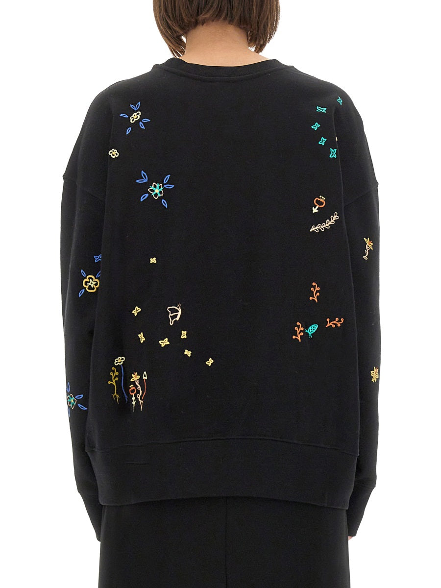 PS BY PAUL SMITH Floral Embroidered Regular Fit Sweatshirt - Size S