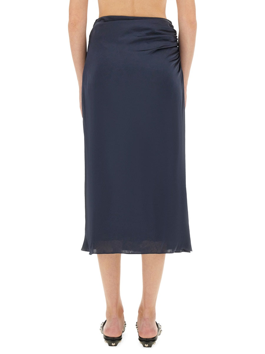 THEORY Draped Midi Skirt - Size 2
