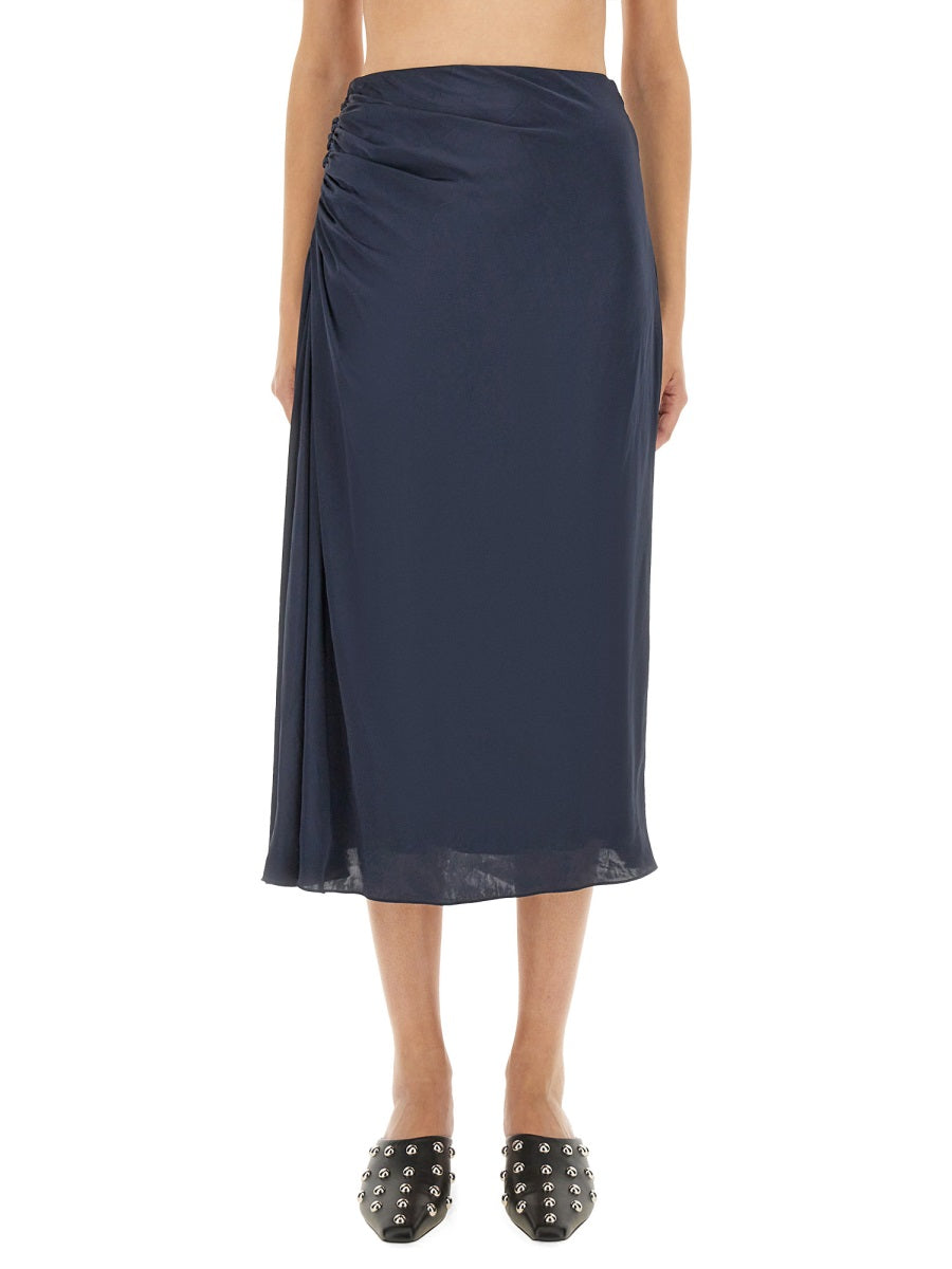 THEORY Draped Midi Skirt - Size 2