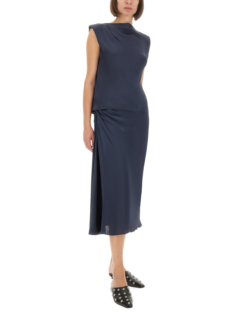 THEORY Draped Midi Skirt - Size 2