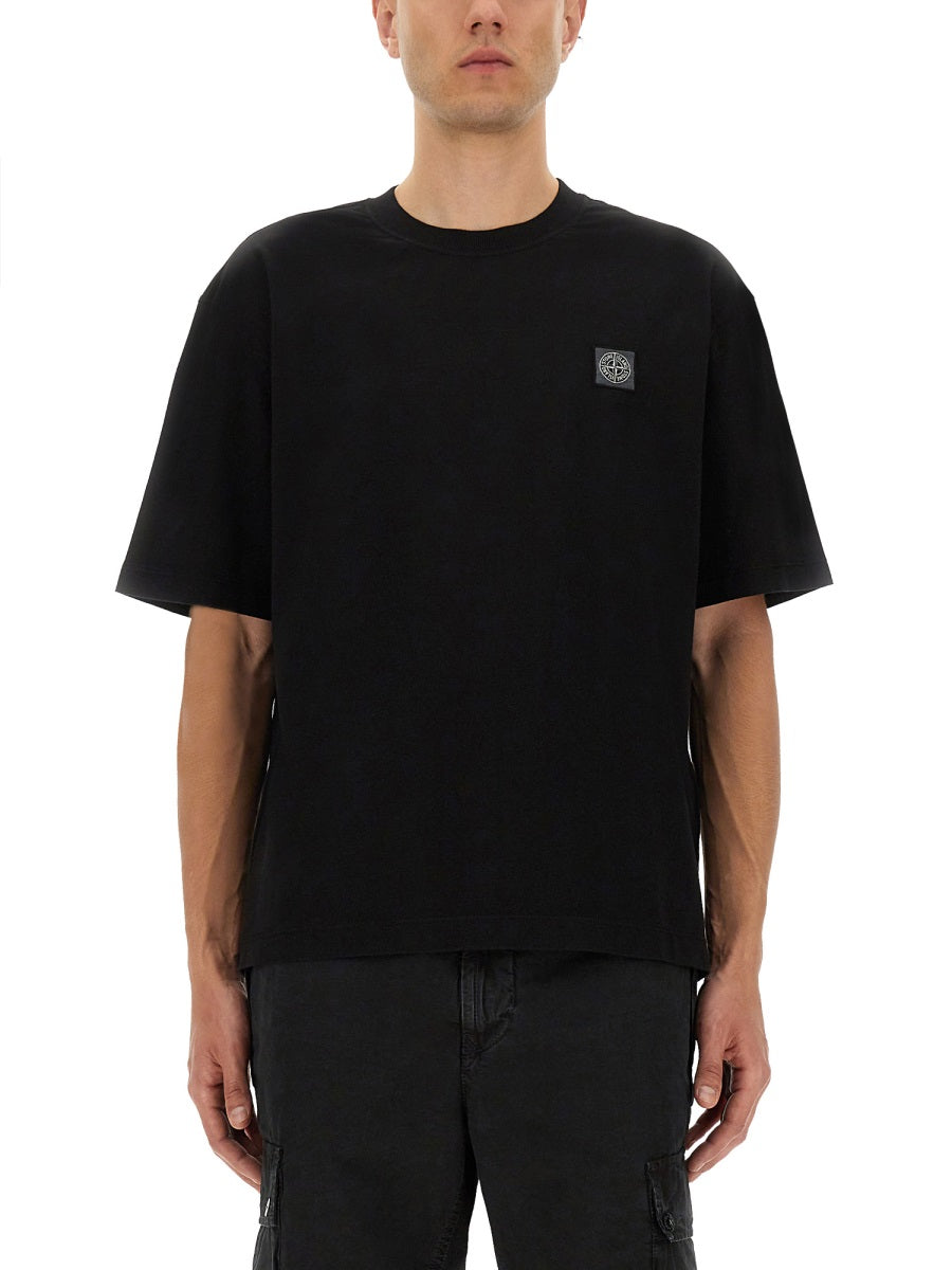STONE ISLAND Organic Cotton T-Shirt - Size L