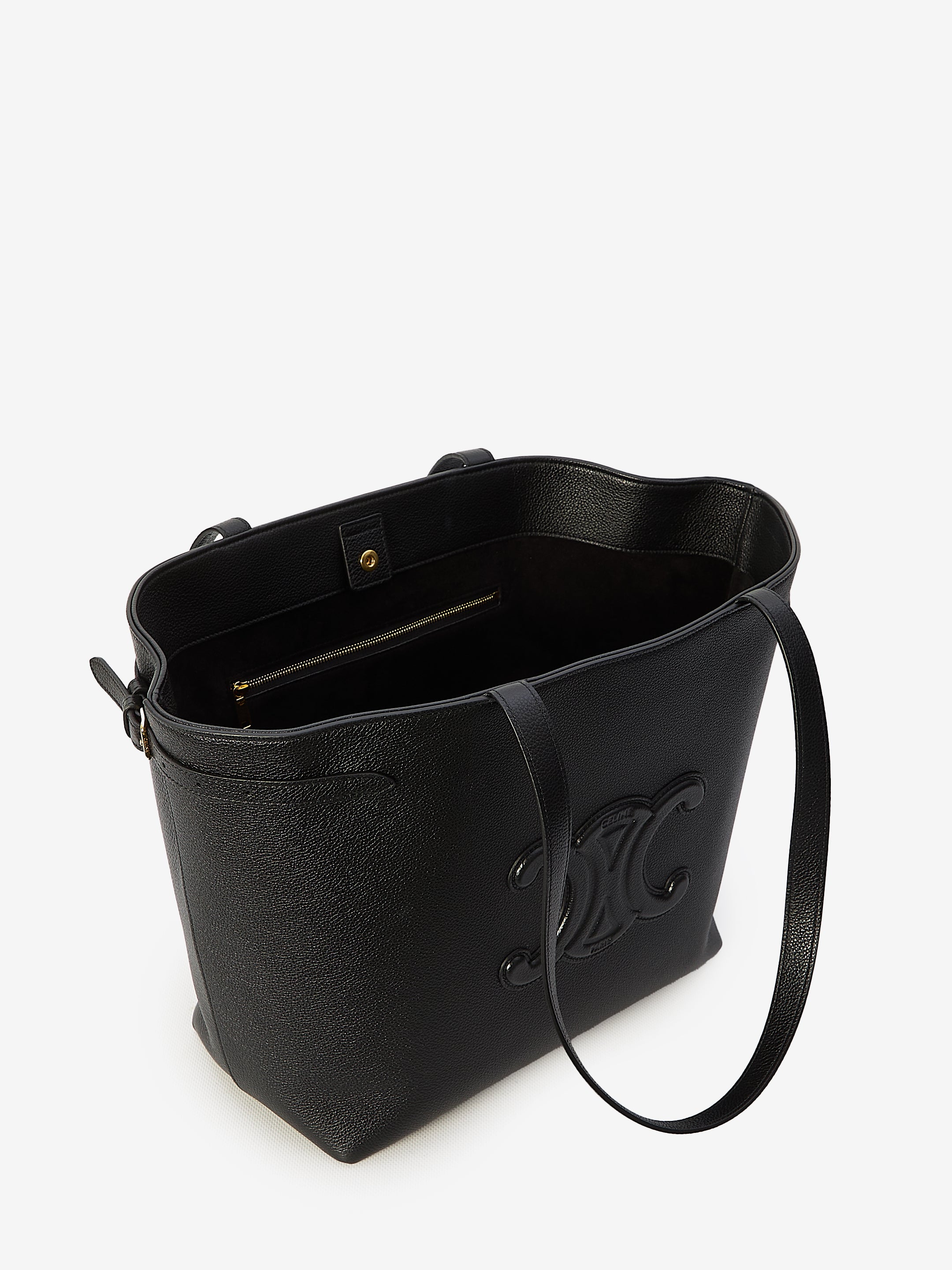 CELINE Mini Pebbled Leather Shoulder Handbag