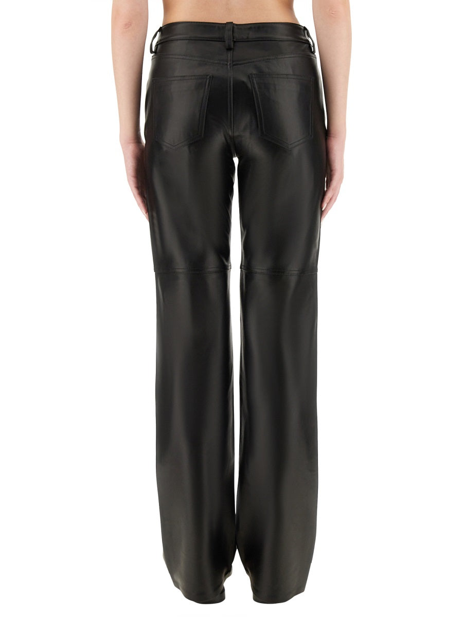 MICHAEL BY MICHAEL KORS Luxe Leather Straight Leg Pants - Size 2