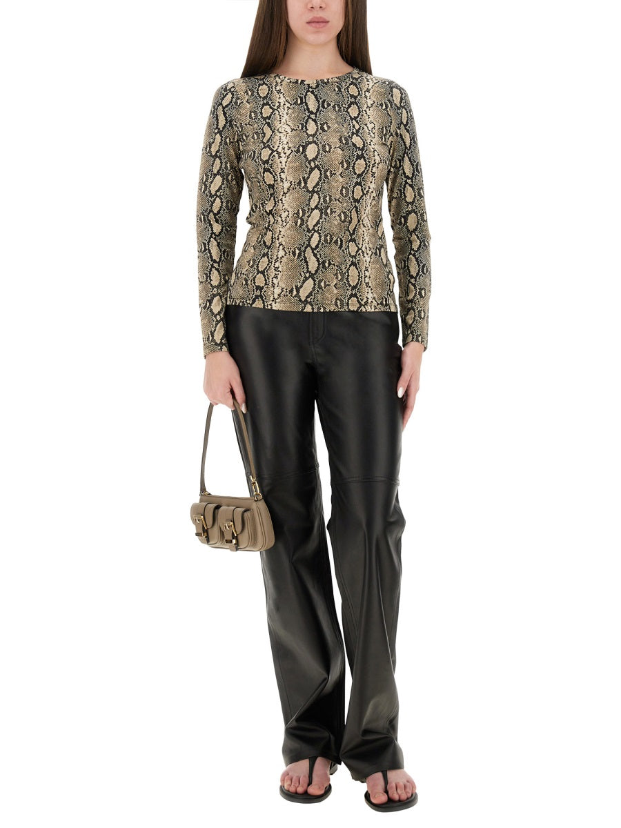 MICHAEL BY MICHAEL KORS Slim Fit Animal Print Top - Size S