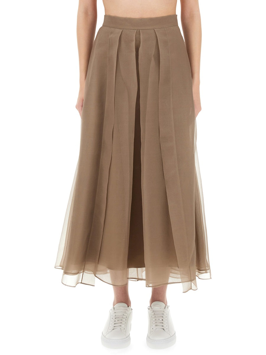 BRUNELLO CUCINELLI Paneled Circle Skirt - Size 38