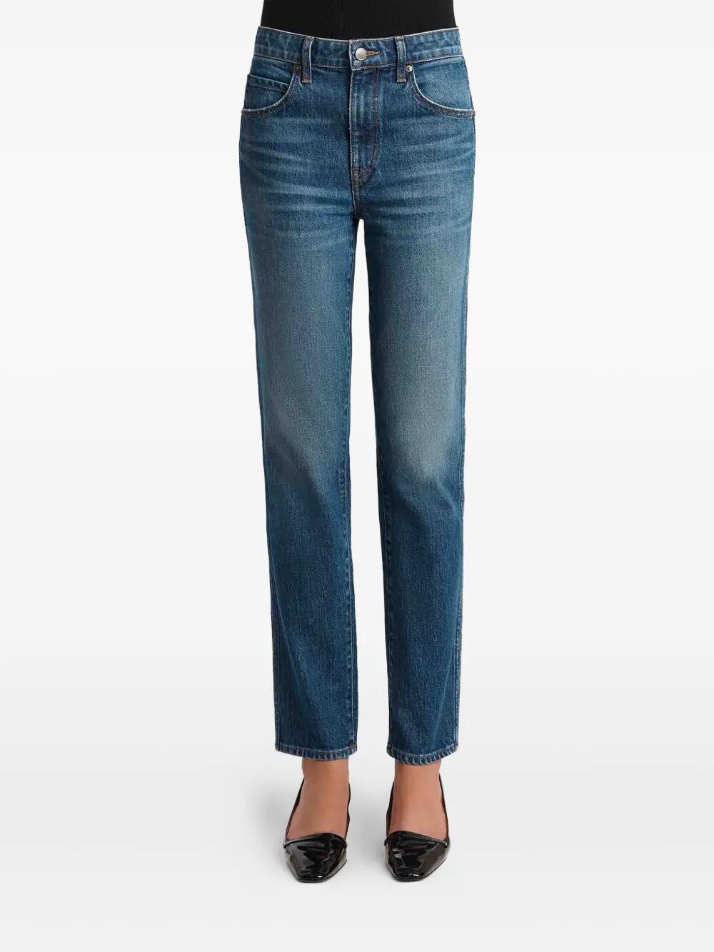 KHAITE Slim Leg High-Waist Jeans