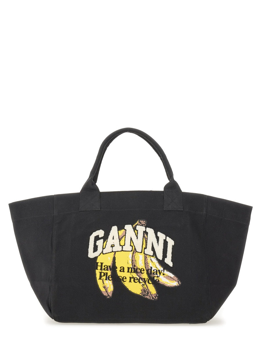 GANNI Banana Print XXL Tote Handbag