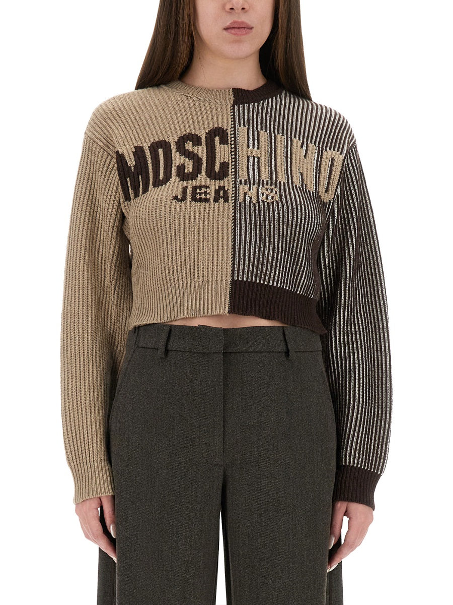 MOSCHINO JEANS Cropped Logo T-Shirt