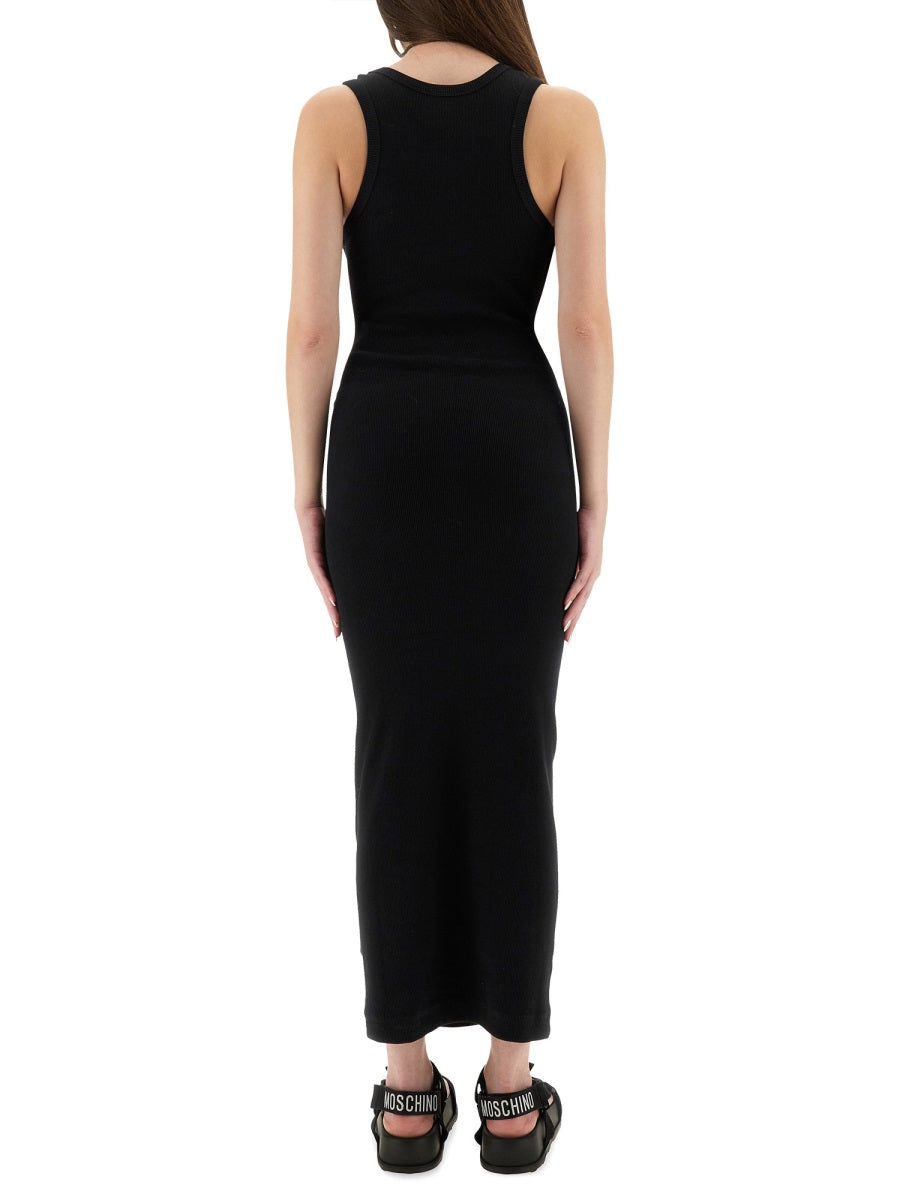 MOSCHINO JEANS Slim Fit Long Dress with Logo - Size S