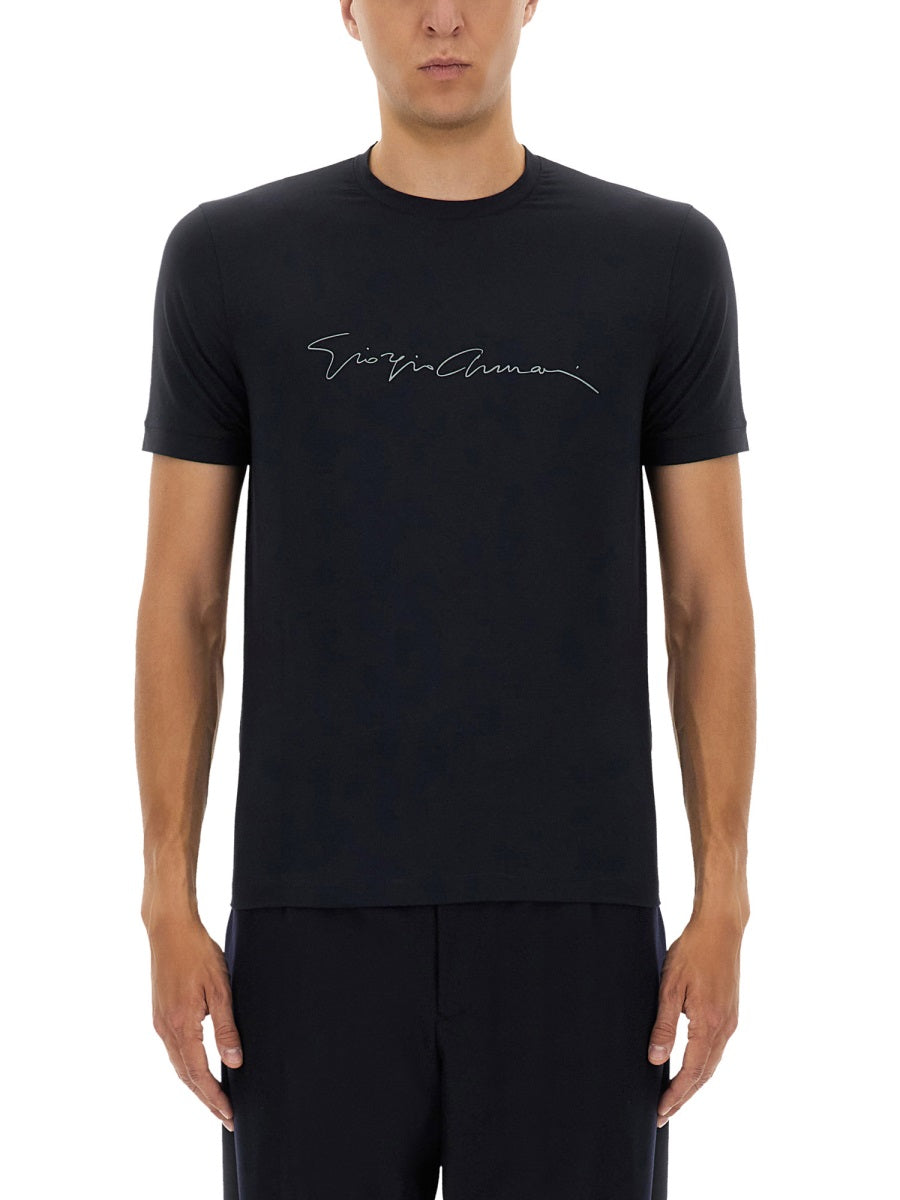 GIORGIO ARMANI Signature Logo T-Shirt - Size 52 IT