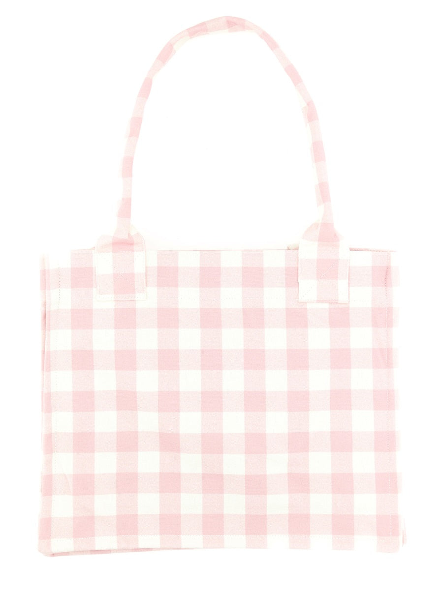 GANNI Vicky Check Large Tote Handbag