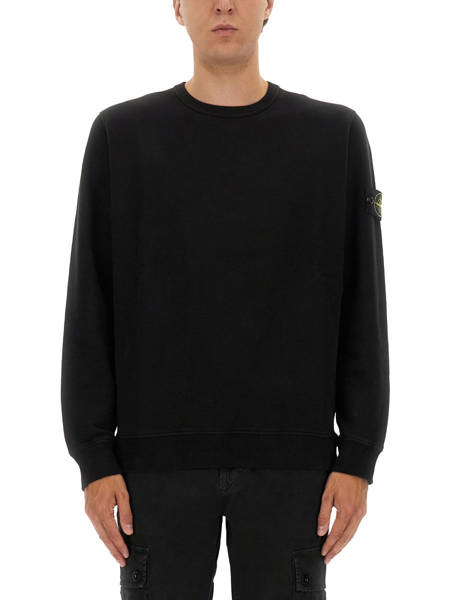 STONE ISLAND Organic Cotton Regular Fit Sweatshirt - Size L
