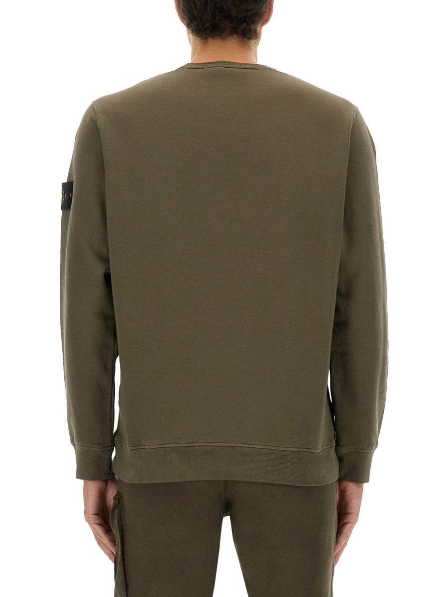 STONE ISLAND Regular Fit Organic Cotton Sweatshirt - Men's L