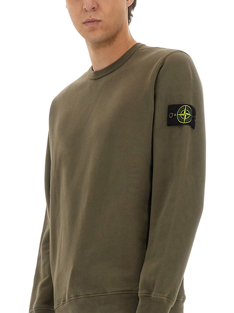STONE ISLAND Regular Fit Organic Cotton Sweatshirt - Men's L