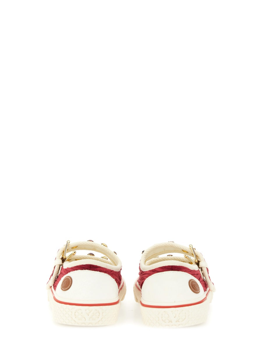VALENTINO GARAVANI Velvet Dollyboard Ballerina Sneakers