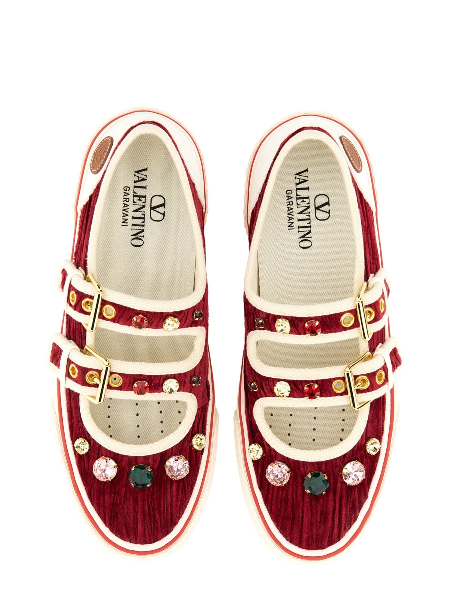 VALENTINO GARAVANI Velvet Dollyboard Ballerina Sneakers