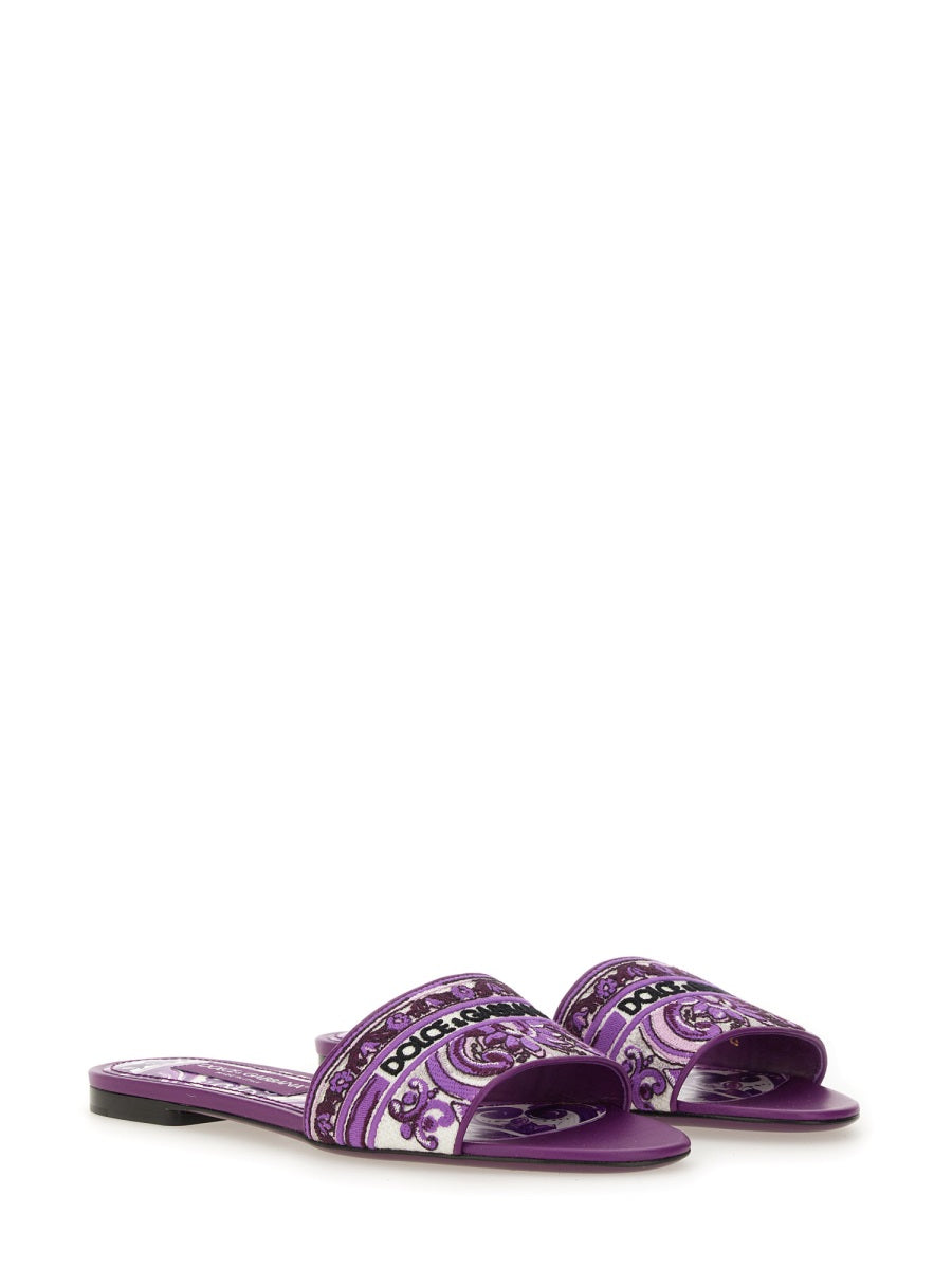 DOLCE & GABBANA Embroidered Slide Sandal for Women