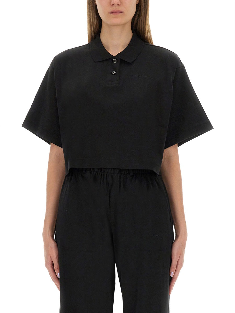 ALEXANDER WANG Cropped Polo T-Shirt - Women's Size S