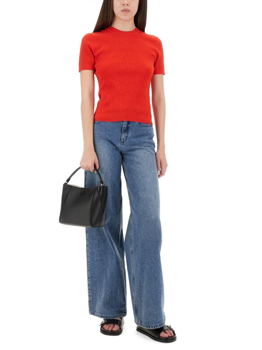 TORY BURCH Jacquard T Monogram T-Shirt - Women’s Small