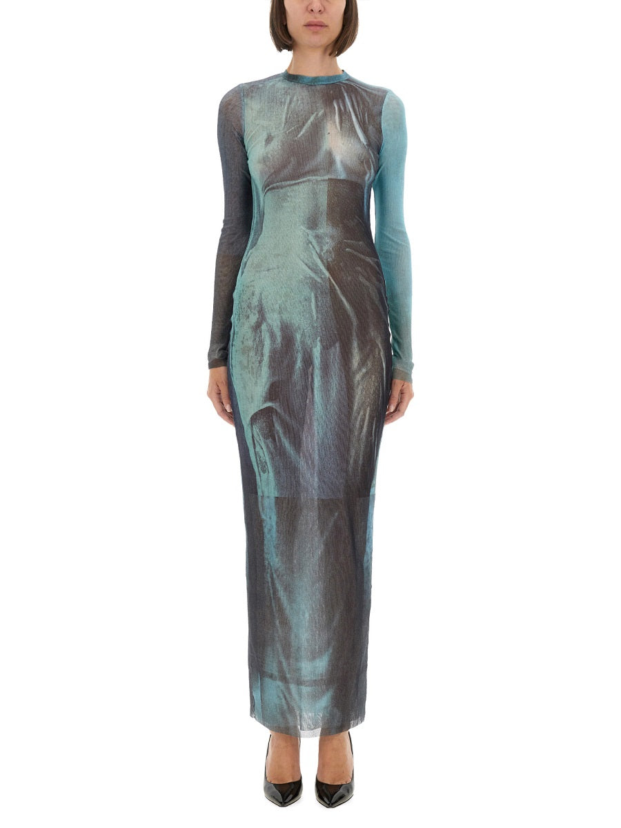 JEAN PAUL GAULTIER Slim Fit Mesh Long Dress