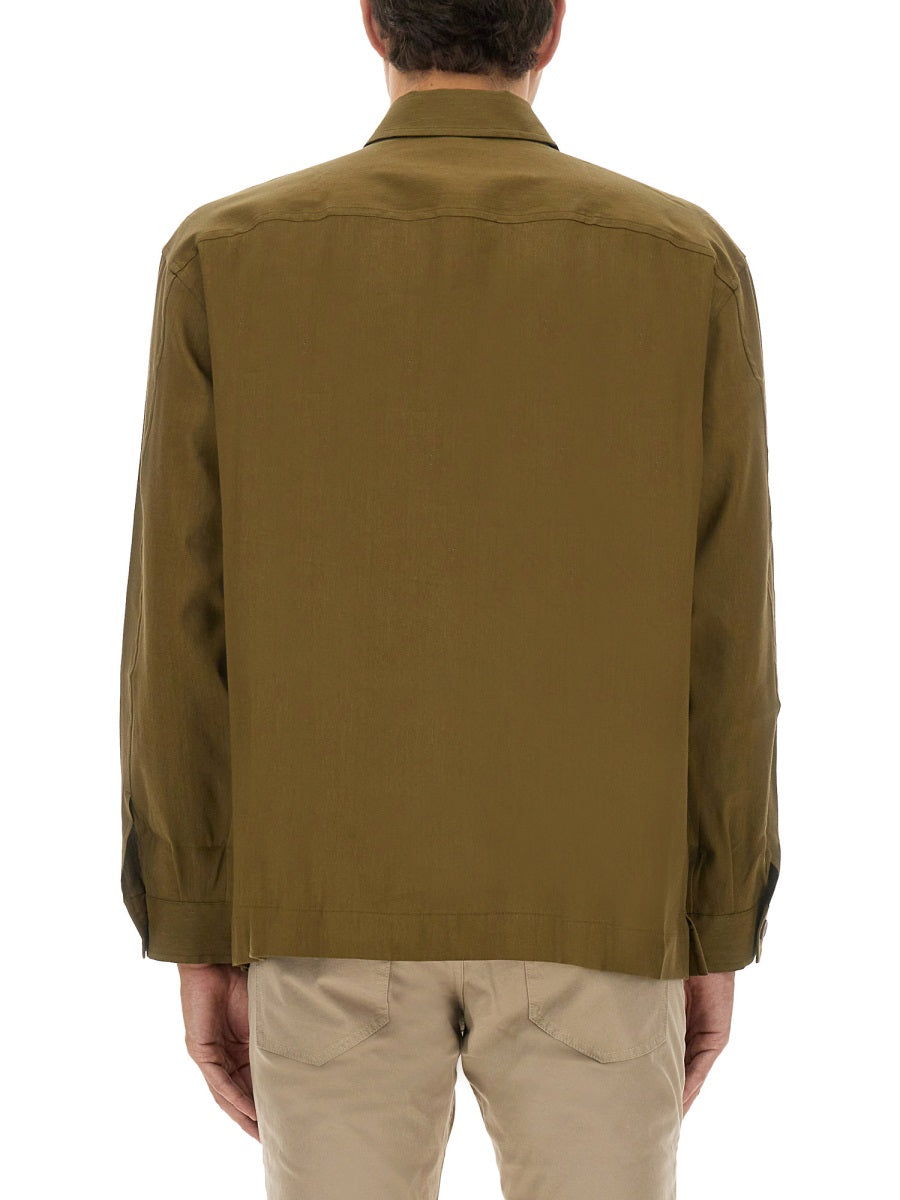 BOSS Regular Fit Stretch Linen and Viscose Shirt