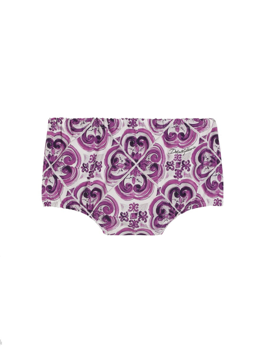 DOLCE & GABBANA Charming Dress Set with Culottes for Baby Girls