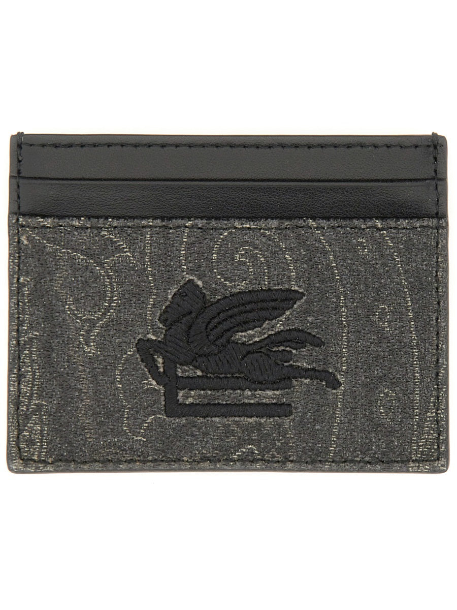 ETRO Mini Card Holder with Pegasus Design