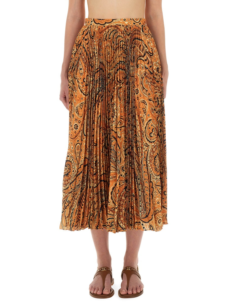 ETRO Pleated Sablé Skirt - Size 40 IT
