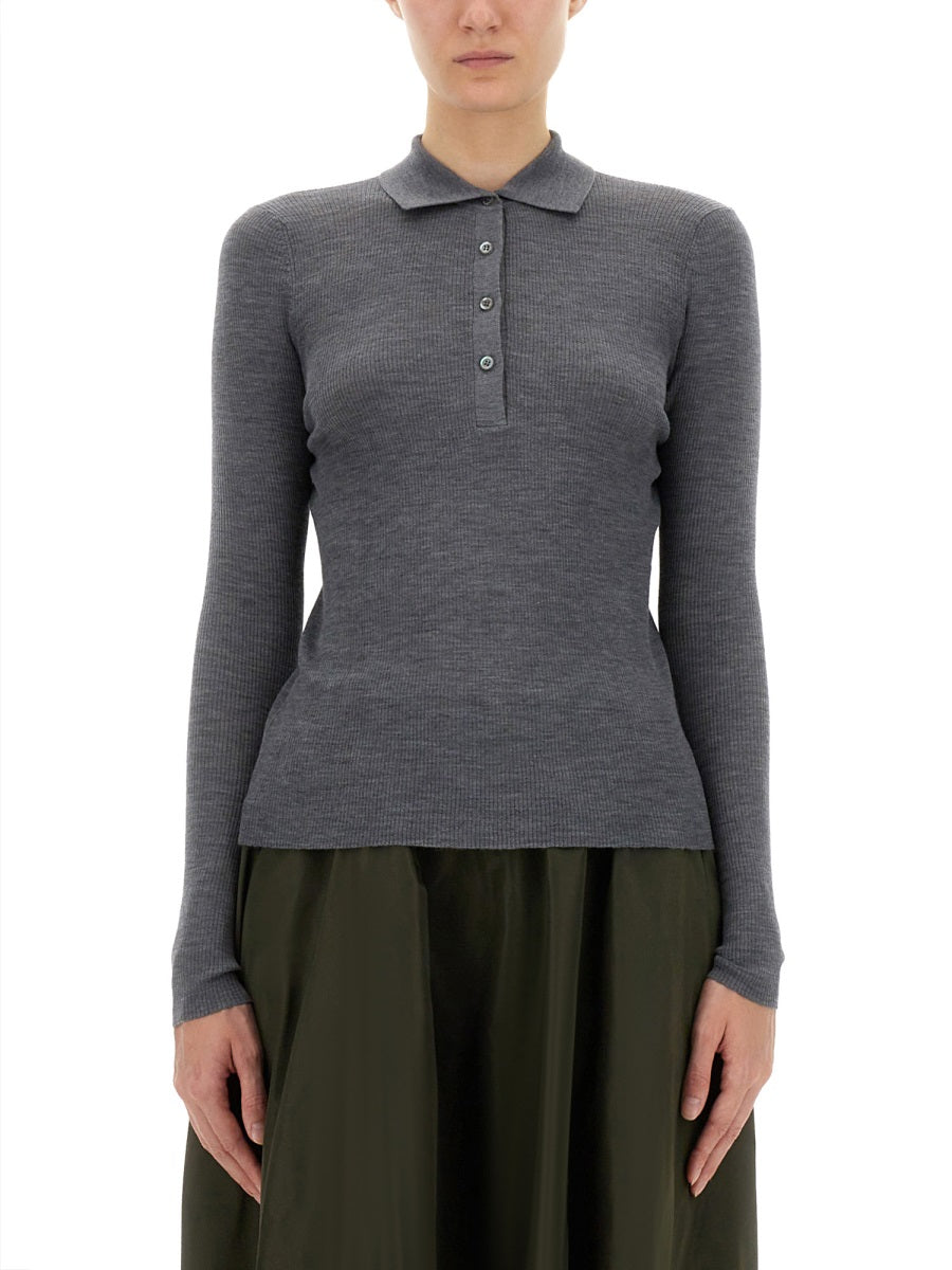 ASPESI Slim Fit Wool Polo Shirt - Size 40 IT