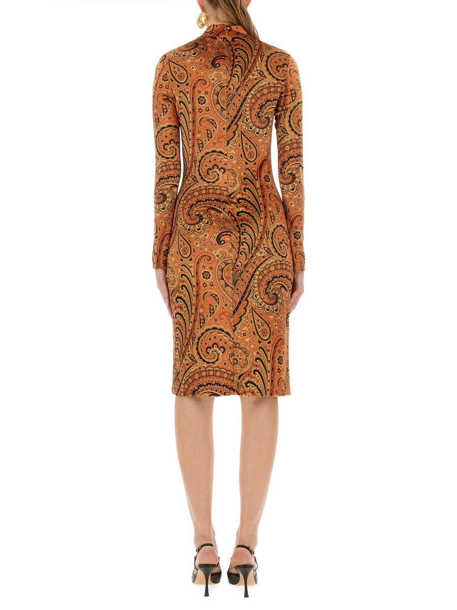 ETRO Slim Fit Paisley Print Dress - Size 40 IT