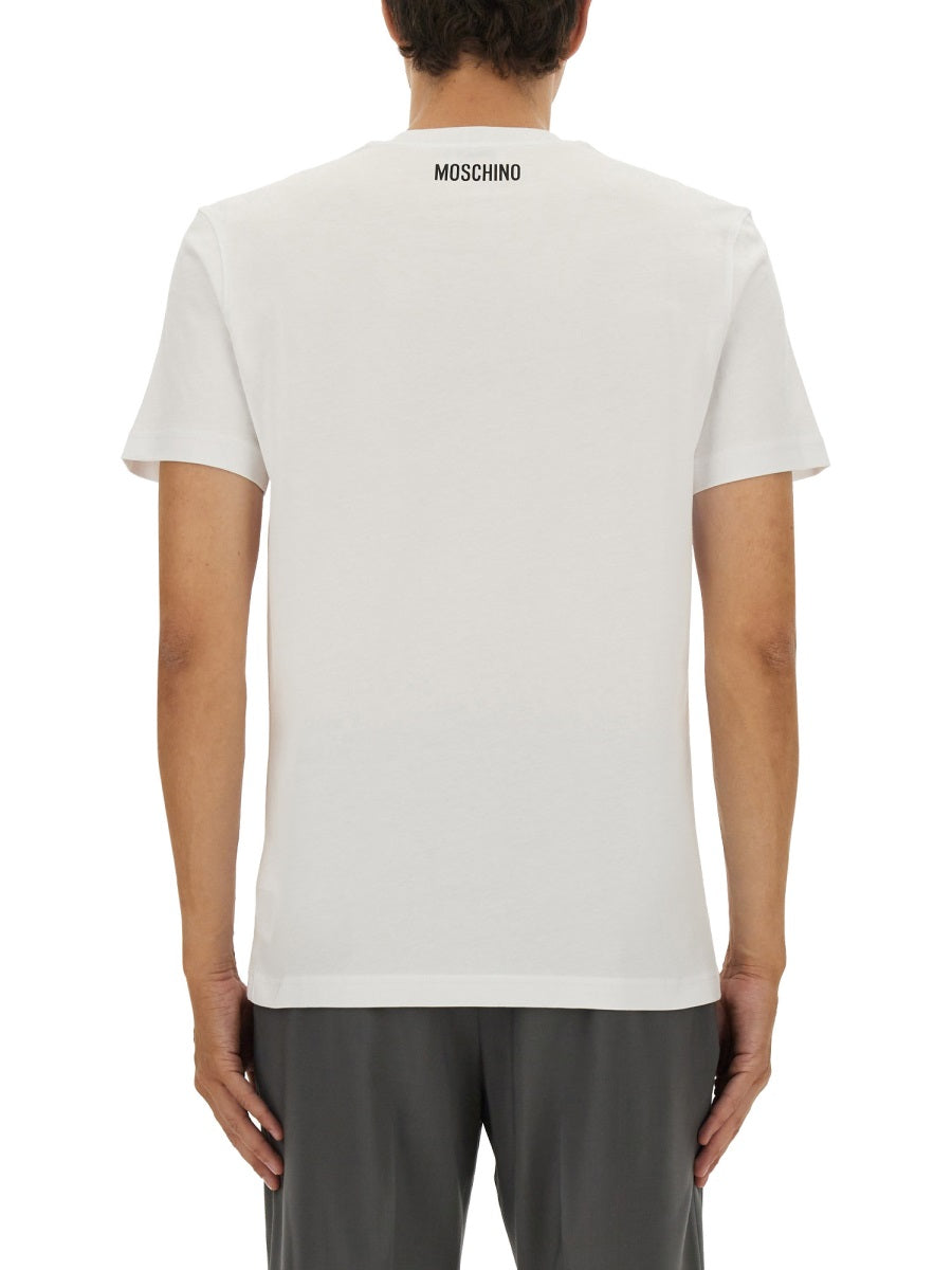 MOSCHINO Logo Print Regular Fit T-Shirt for Men
