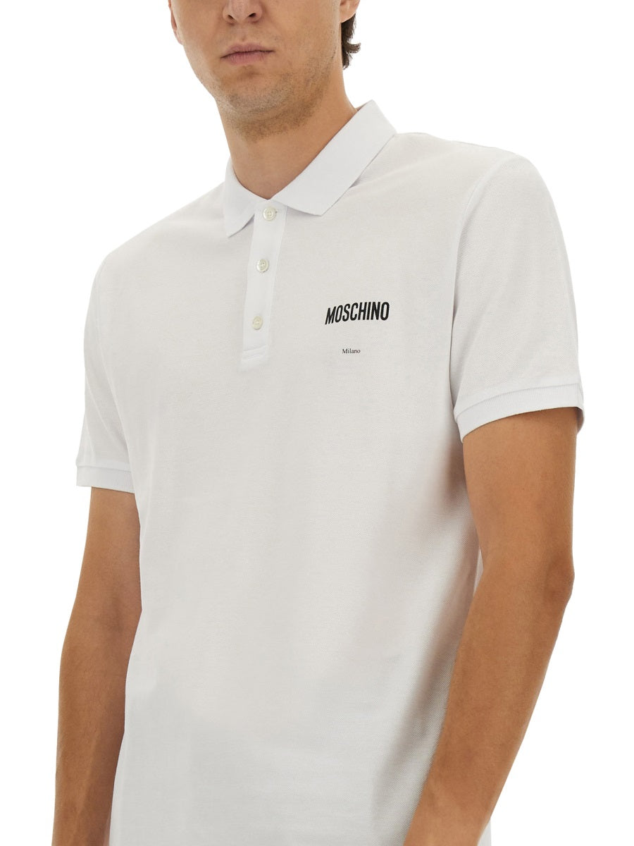 MOSCHINO Classic Cotton Pique Polo - Size L