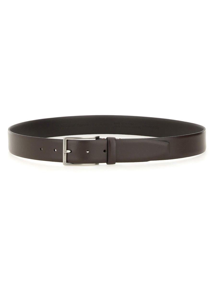 BOSS Classic Leather Belt with Buckle