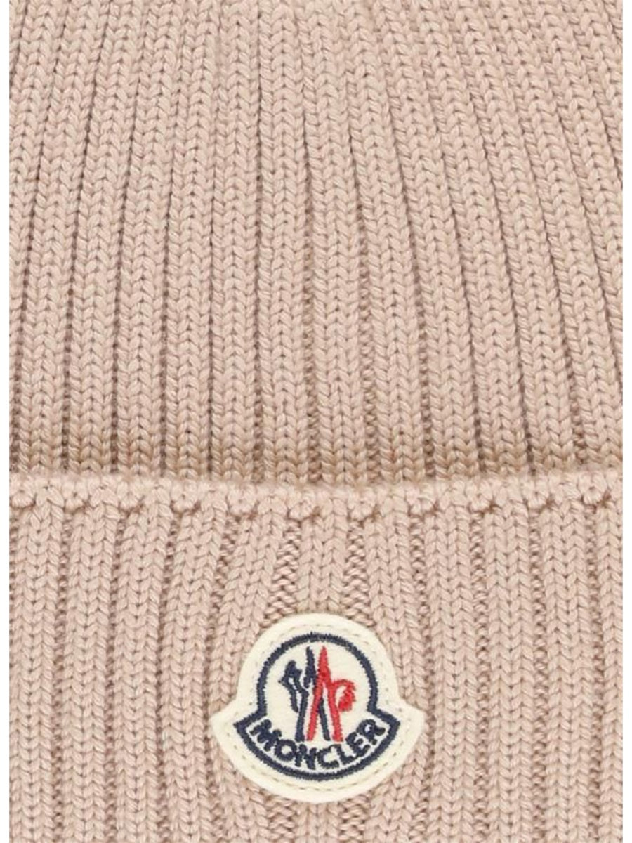 MONCLER Unisex Logo Beanie Hat for Kids