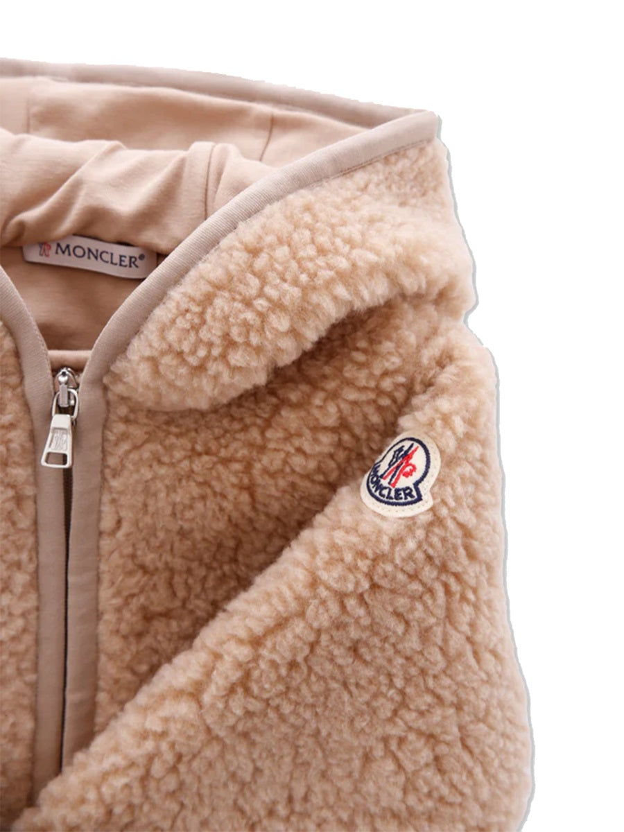 MONCLER Mini Unisex Fleece Jacket with Logo