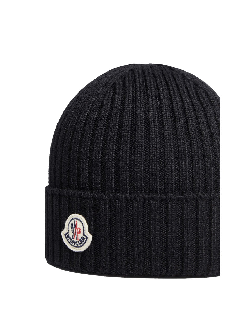 MONCLER Unisex Logo Beanie Hat