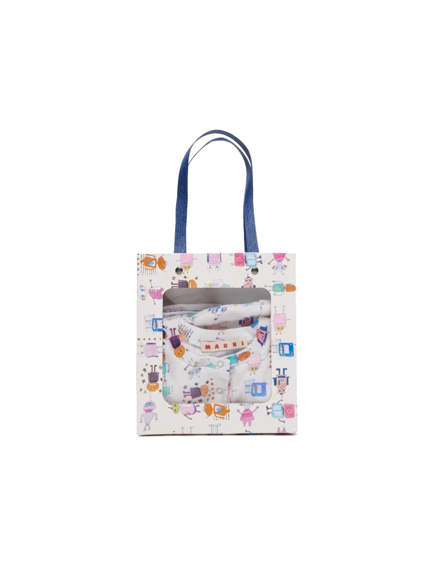 MARNI Unisex Mini Romper Set with Bib and Hat