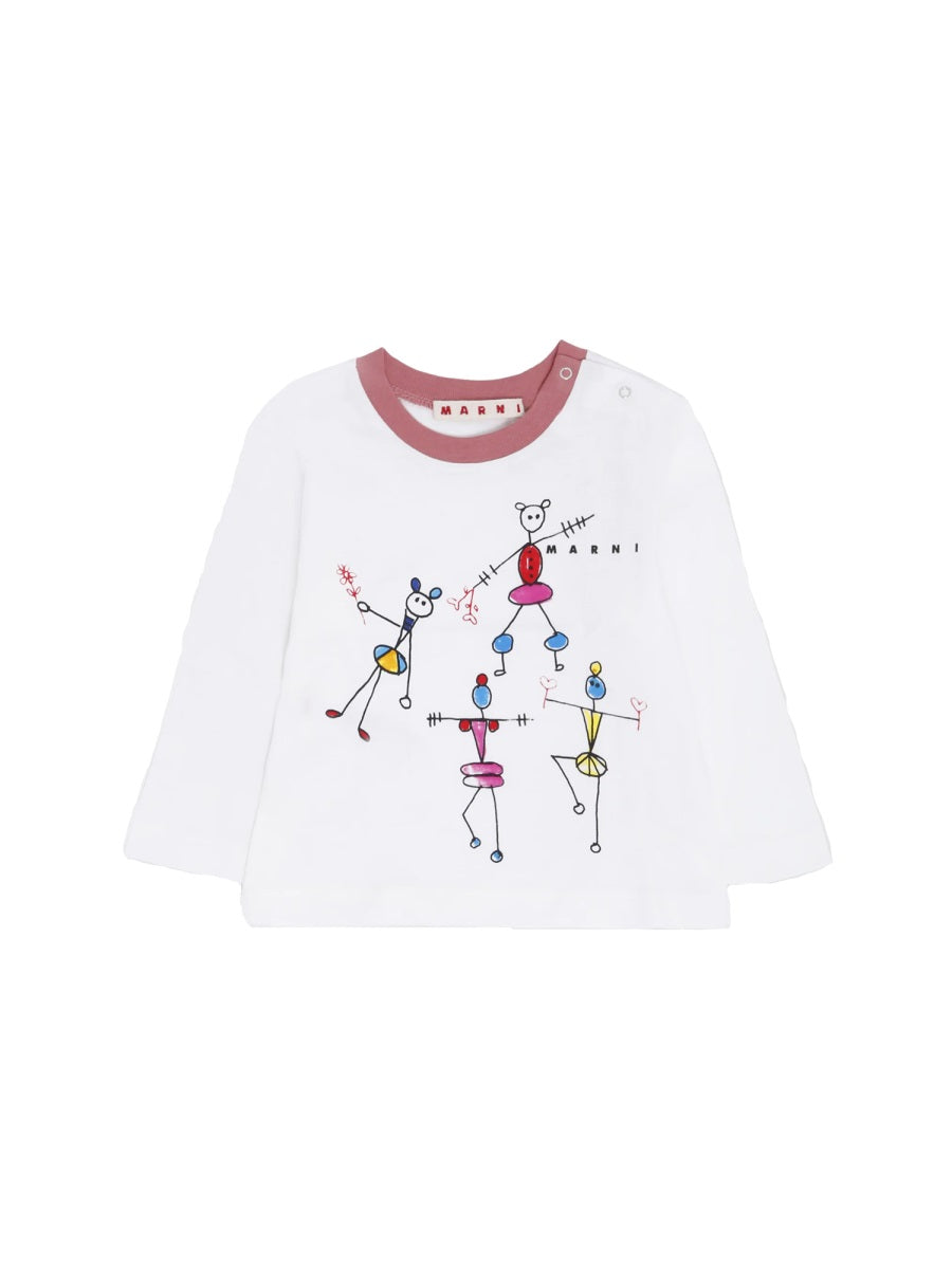 MARNI Mini T-Shirt with Stylized Logo
