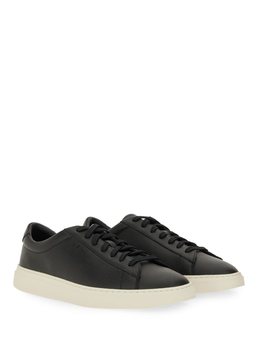 BOSS Grained Leather Sneakers for Men - FW25 Collection