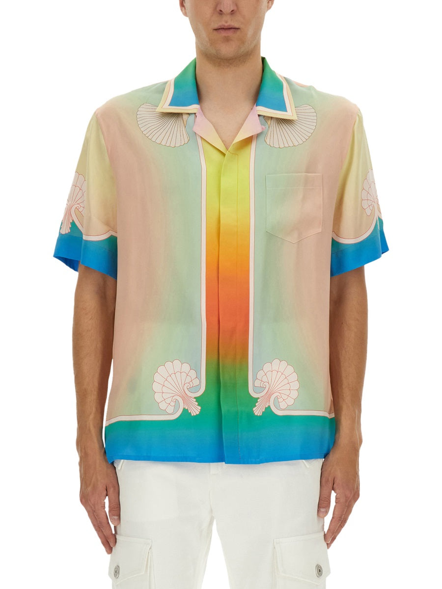 CASABLANCA Silk Short-Sleeved Shirt - Size L
