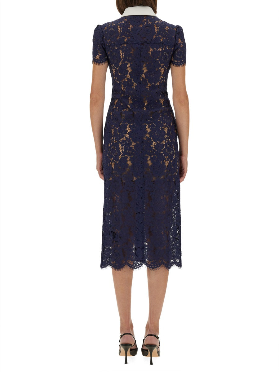 SELF-PORTRAIT Lace Midi Dress - Size 6 UK